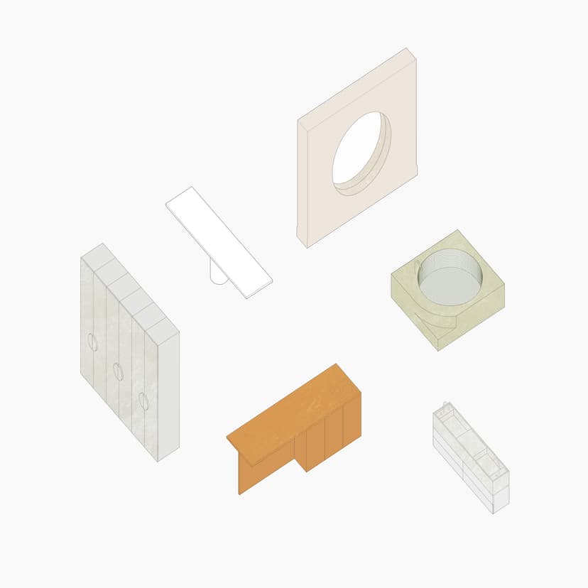 Axonometric architectural drawing